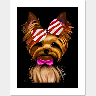 Whisker Wonderland Unique Tee Showcasing the Charm of Yorkies Posters and Art